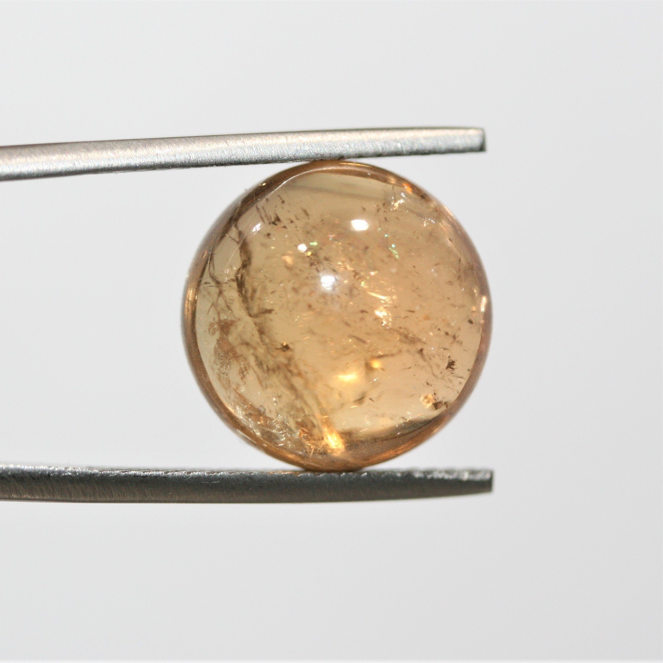 Yellow Tourmaline Smooth Round Cabochon 14.3mm. (12.51ct.)