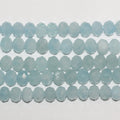 Perles rondelles à facettes en aigue-marine de 15 pouces, 10 x 7 mm. - Fil de 39 cm.