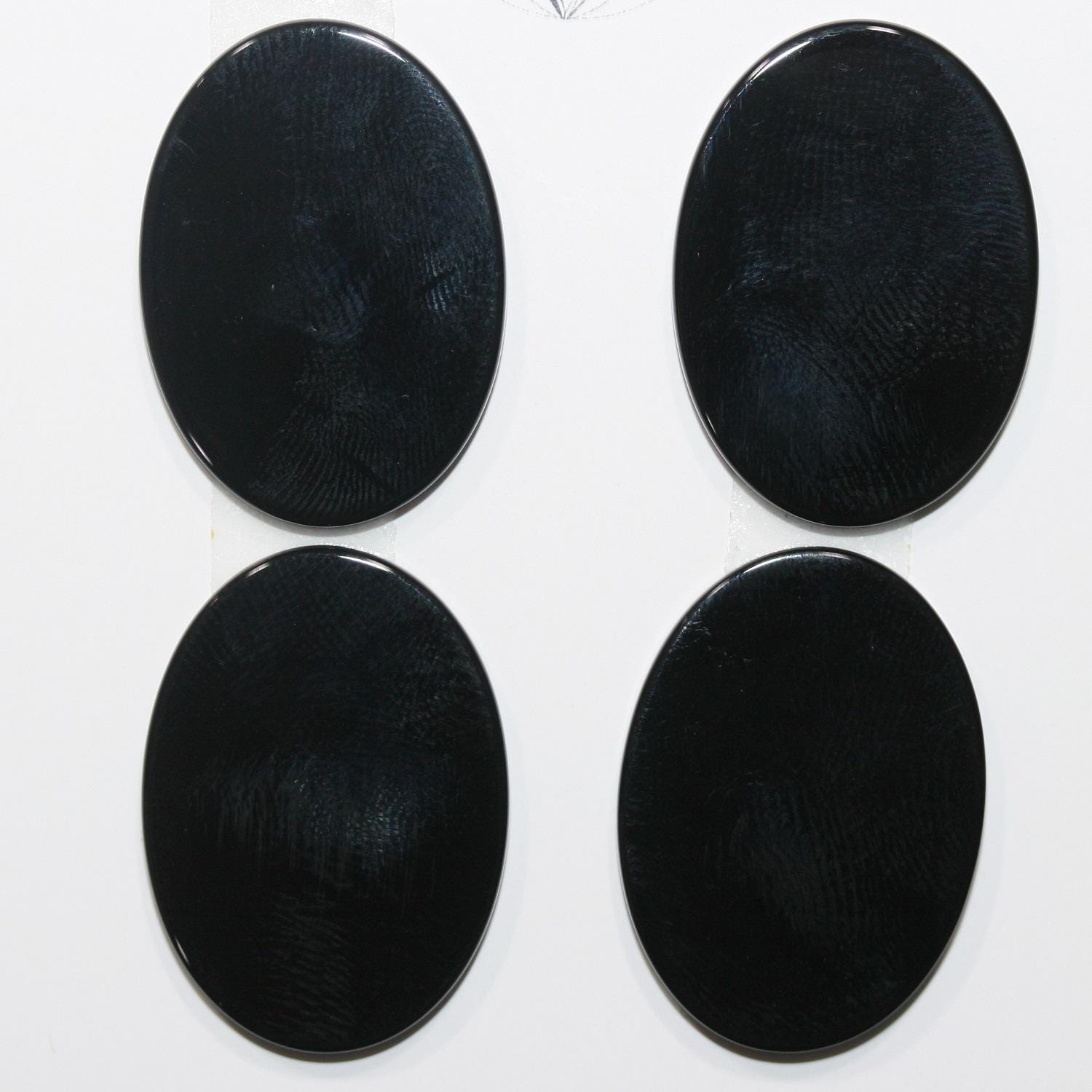 4 pièces de cabochons plats ovales lisses en onyx 25x18x2mm (4 pièces).