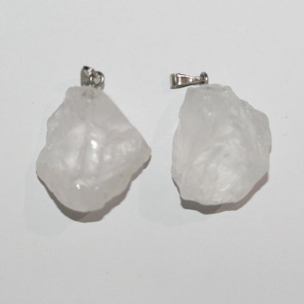 Colgante de pepita de cuarzo de cristal de roca sin pulir, 20-25 mm aprox. (1 unidad)