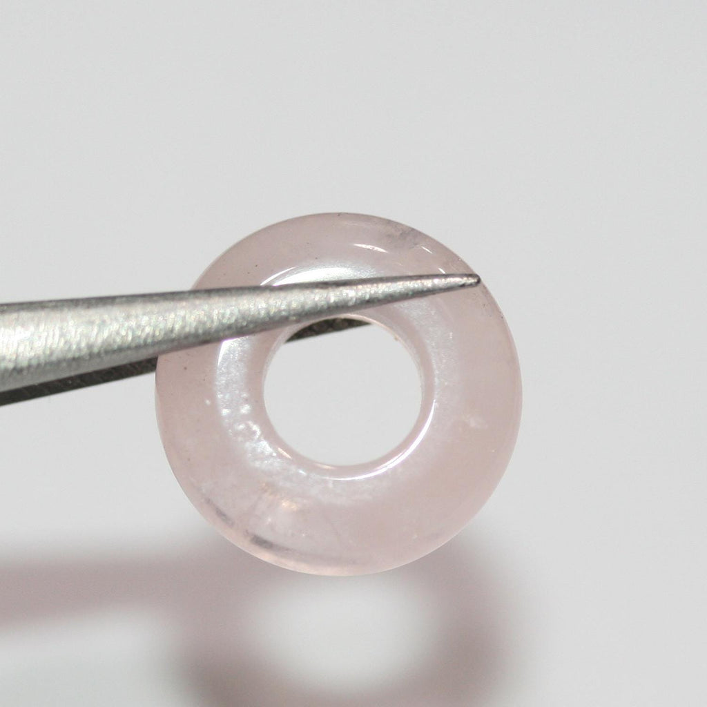 Aro liso de cuarzo rosa de 14 mm (10 unidades)