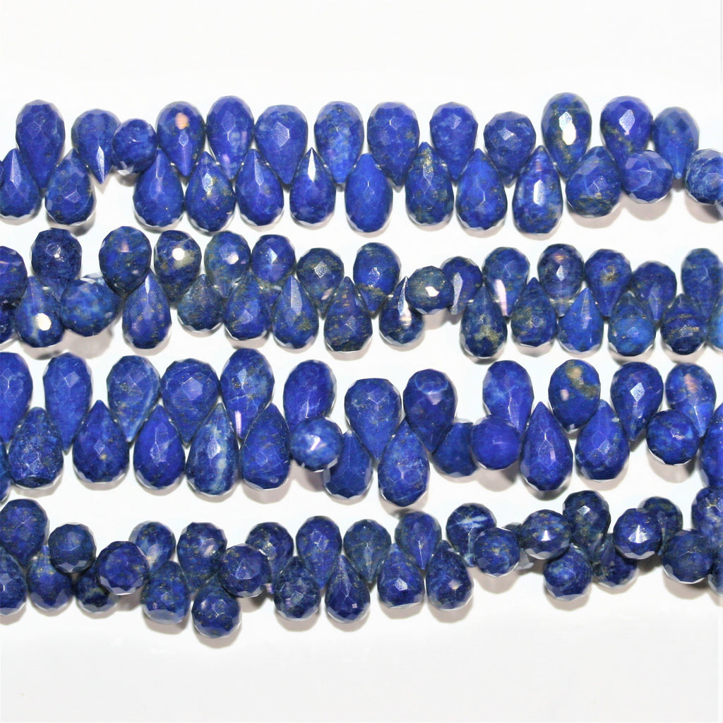 Perles en lapis-lazuli facettées de 8 pouces (environ 7 x 5 mm) - Longueur du fil : 20 cm.