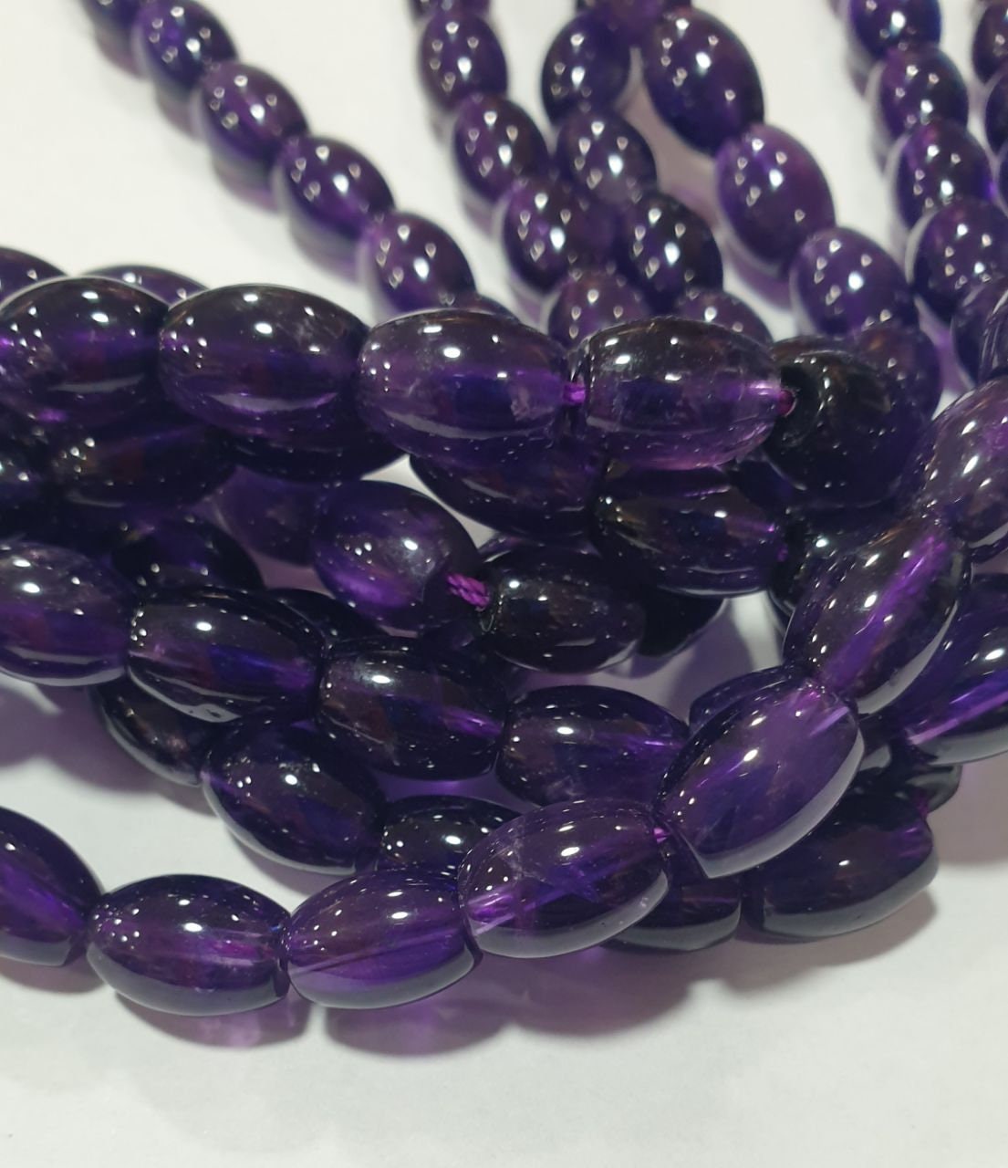 Perles cylindriques lisses en améthyste africaine de 15 pouces (12 x 8 mm) - Fil de 40 cm