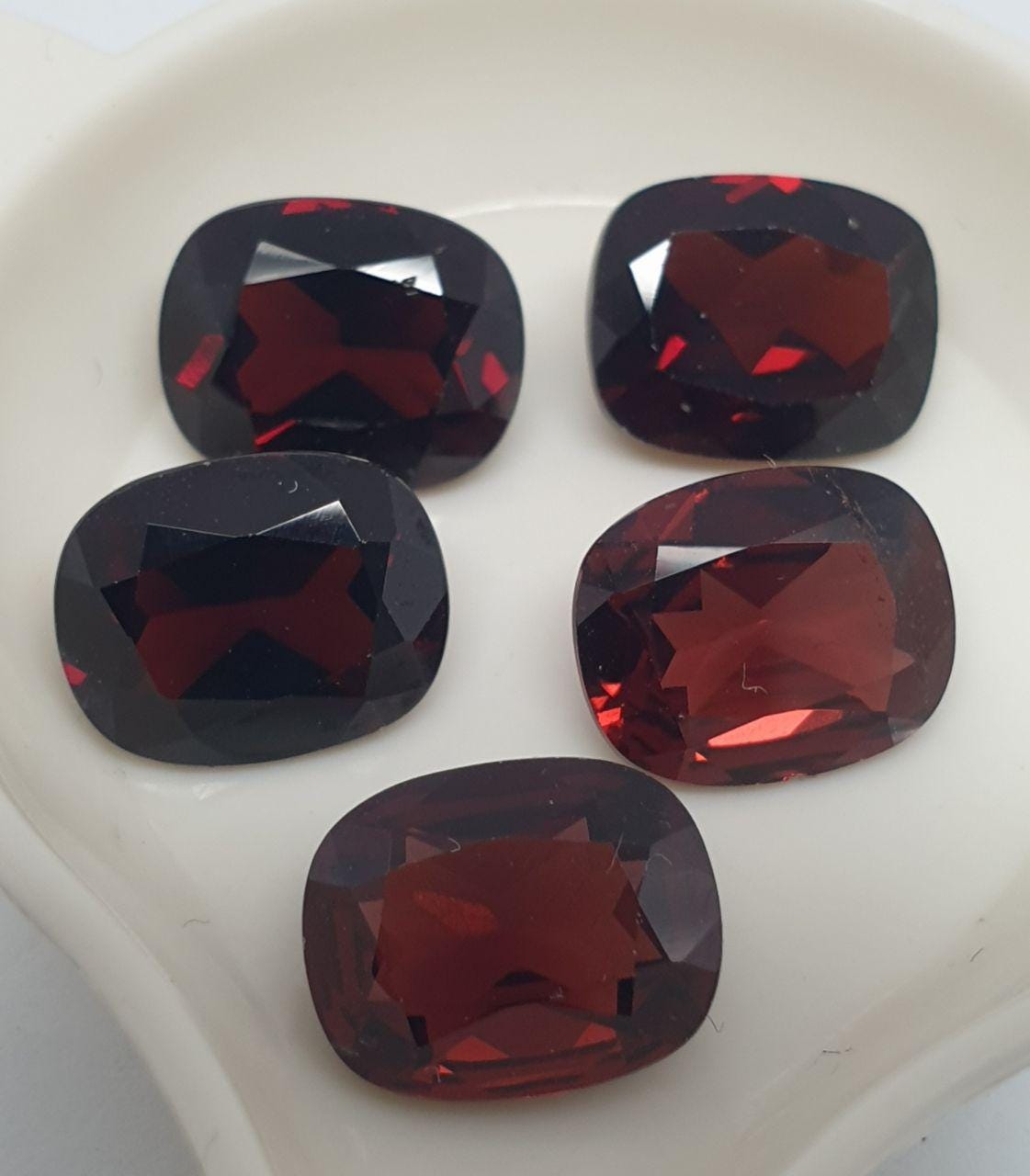 1 Pc Almandine Garnet Faceted Cushion 8x10mm.  - Natural Gemstone- Wholesale Prices