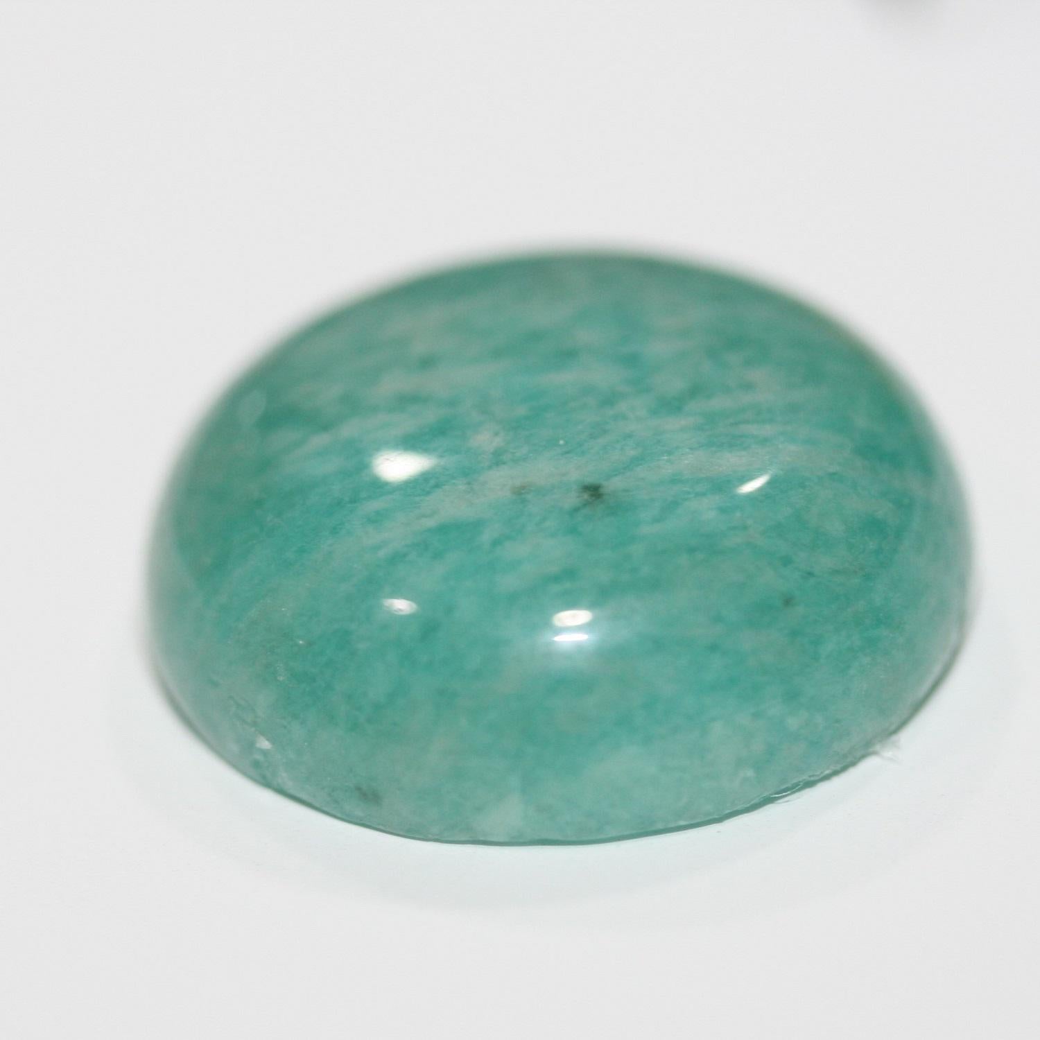 Lote de 4 cabujones redondos lisos de amazonita de 20 mm. (4 piezas)