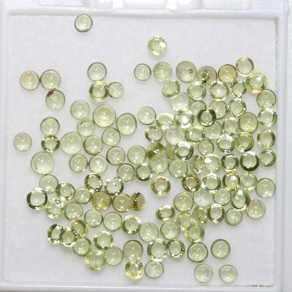 Lot Peridot  Smooth Round Cabochon 2.5mm (10ct).