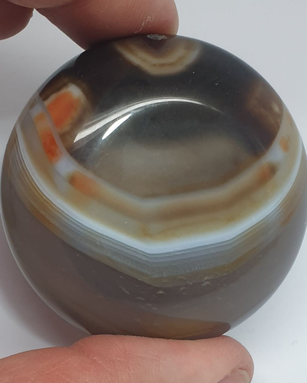 Pendentif rond en agate naturelle non teintée 50 mm - Agate aux vertus curatives