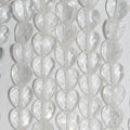 Cuentas de corazón facetadas de cuarzo cristal de roca de 7" 9x10 mm - Hilo de 19 cm.