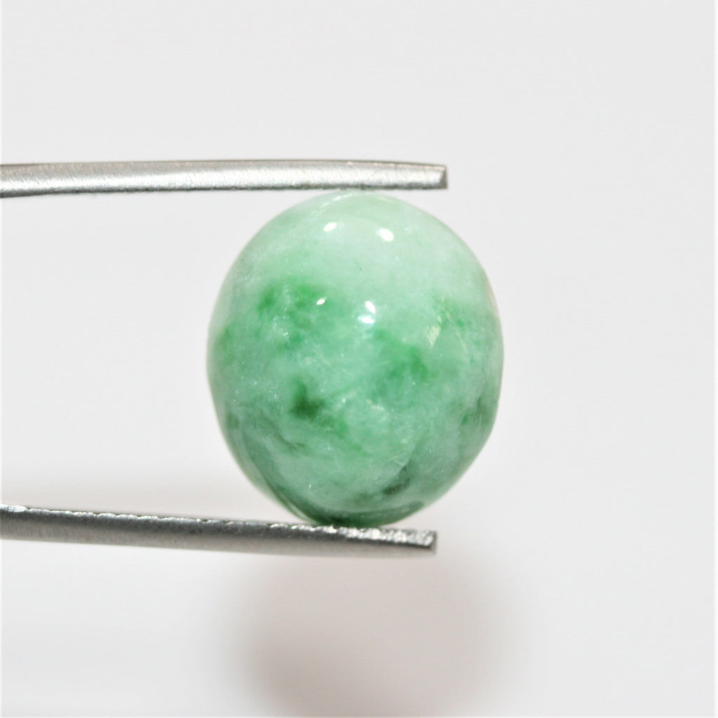 Jadeite Smooth Oval Cabochon 15.7x13.7mm. (12.21ct.) - Wholesale Gemstones- Natural Stones For Jewelry