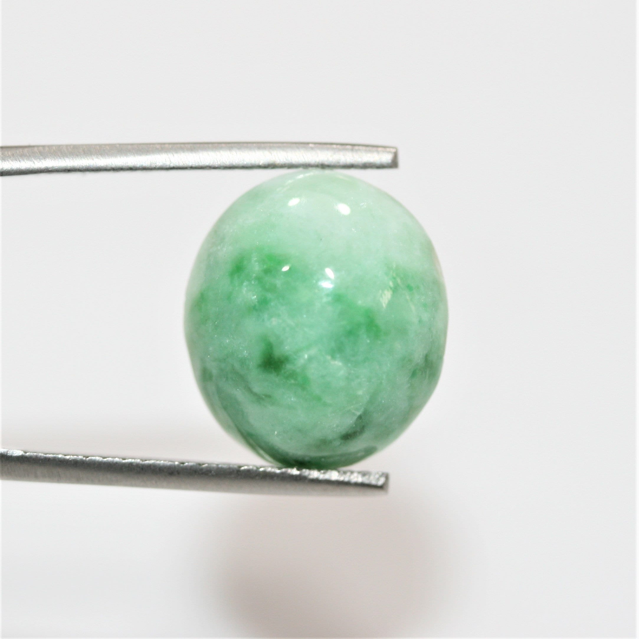 Jadeite Smooth Oval Cabochon 15.7x13.7mm. (12.21ct.) - Wholesale Gemstones- Natural Stones For Jewelry