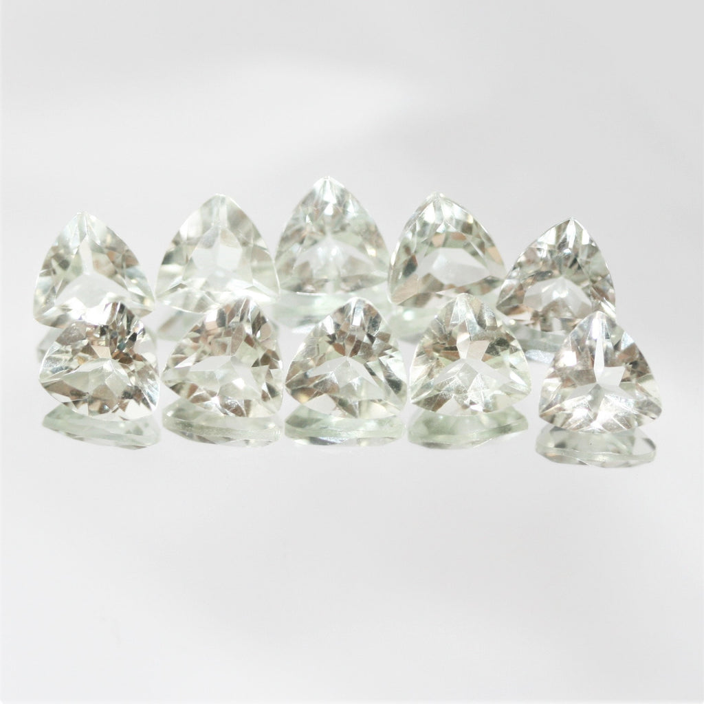Lote de Trillón de Prasiolita Facetada de 8mm.- 10 Piezas