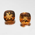 Lote de 2 piezas de citrino cuadrado facetado de 8 mm (2 piezas)