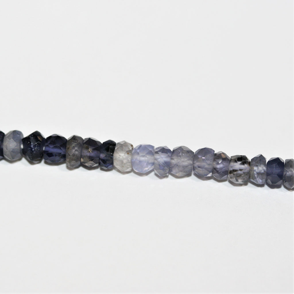 13" St Iolite Faceted Rondelle Beads 4x3mm.- Strand 33cm.