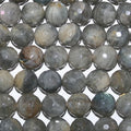 Cuentas redondas facetadas de labradorita de 16" (11-12 mm) - Hilo de 40 cm