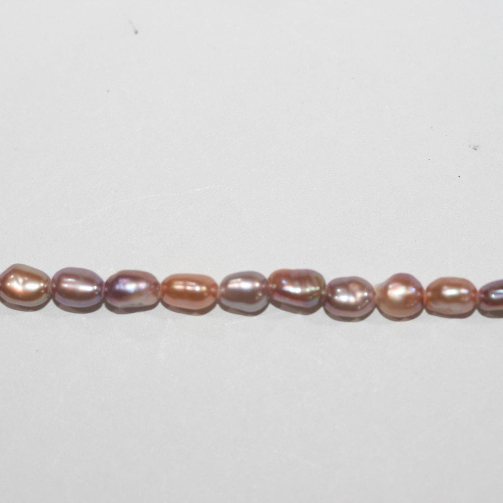 13" St FreshWater  Multicolor Oval Pearl Beads 3.5-4mm -Strand 35cm- Item.14771 -Natural Pearls wholesale Prices