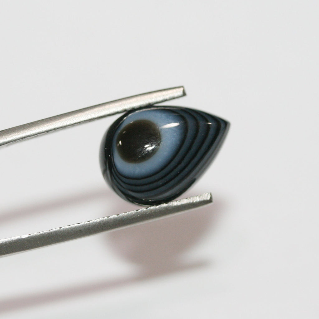 Lote de 4 cabujones de ónix liso con rayas (8 piezas) 14 x 10 mm.