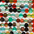 Cuentas redondas de ágata multicolor de 16" (2 mm) - Hilo de 40 cm