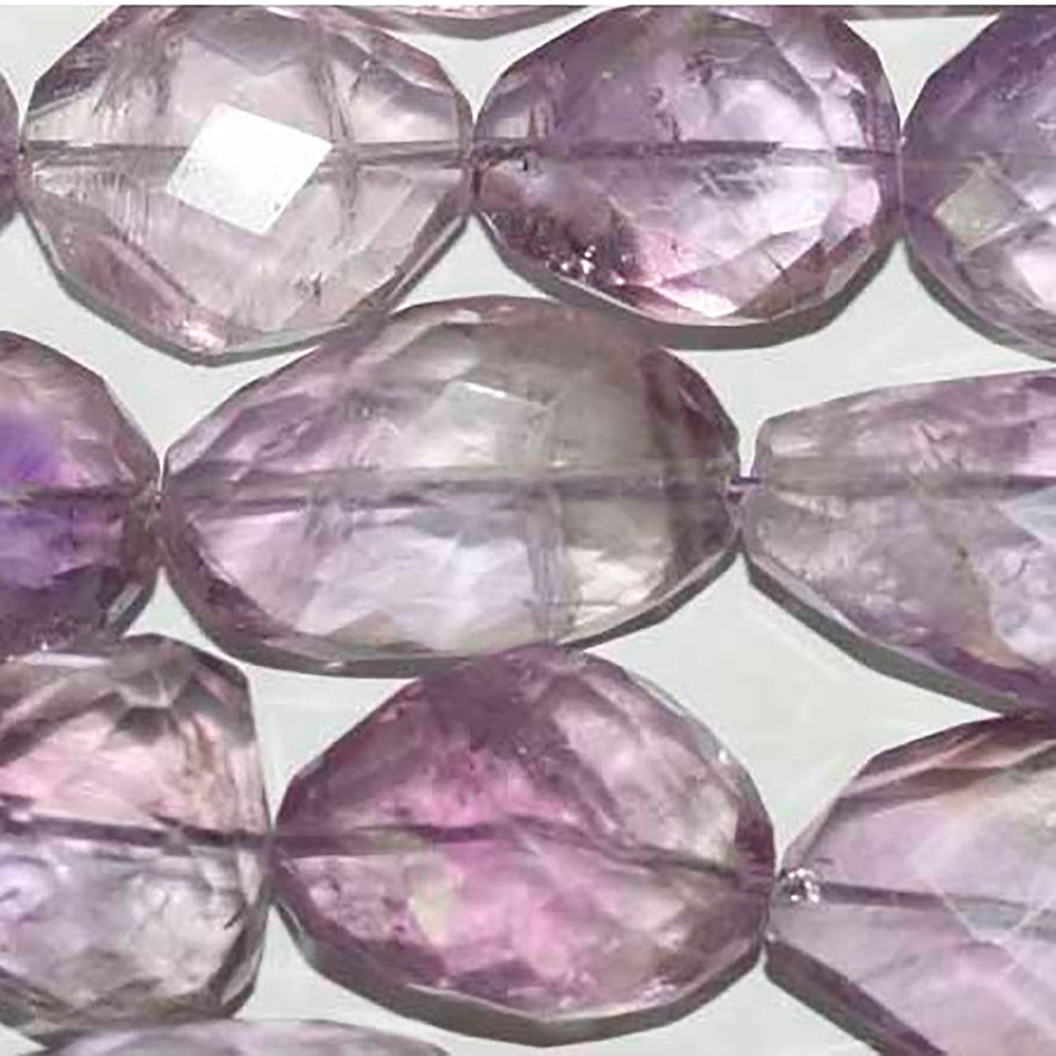 Cuentas de pepitas facetadas de amatista de 40 cm (16"), 23 x 13 mm (aprox. - Hilo de 40 cm)