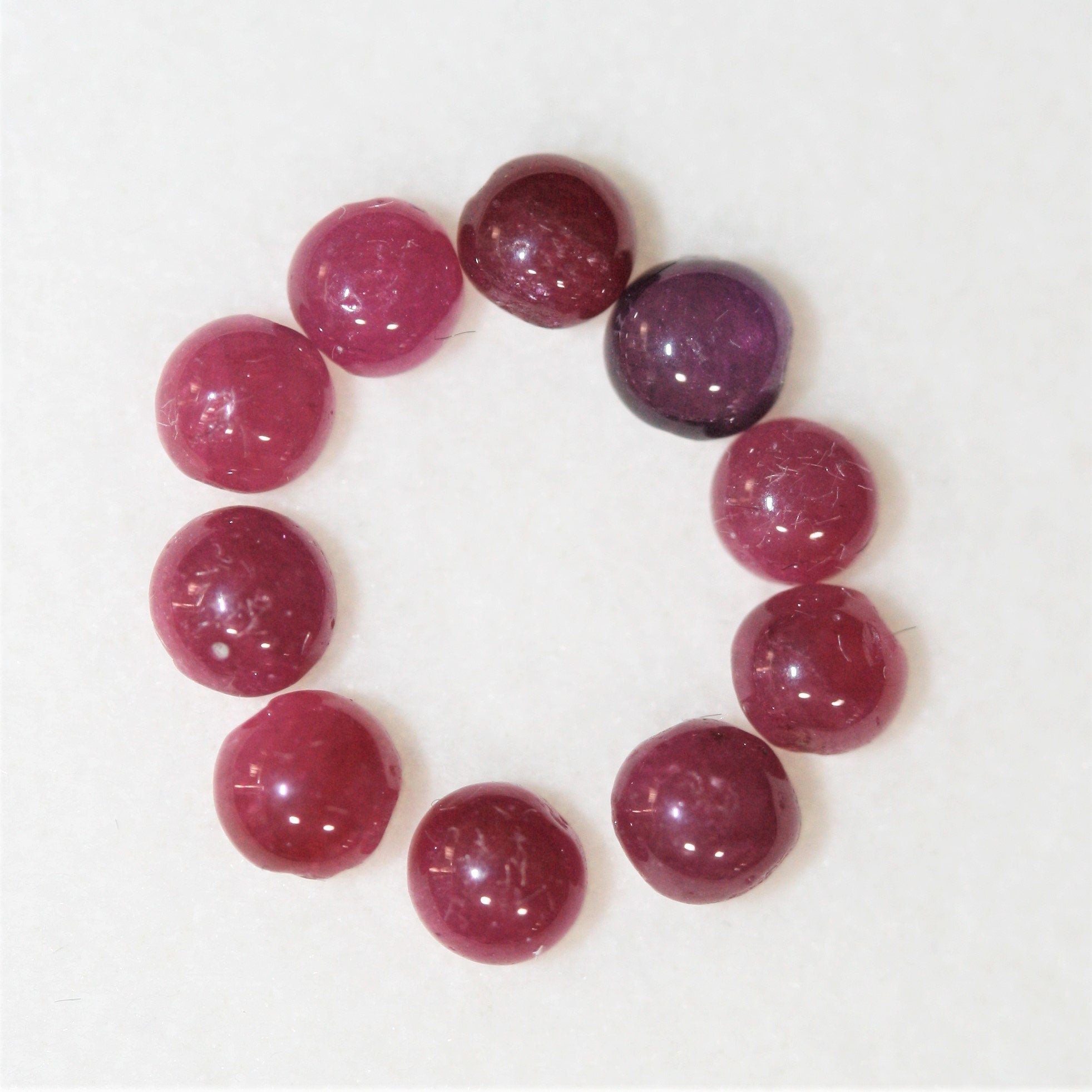 Ruby Smooth Round Cabochons Lot 3.5mm.- 10 Pieces
