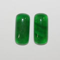 Lote de 2 cabujones rectangulares de jade verde de 24 x 11 mm. (2 uds.)