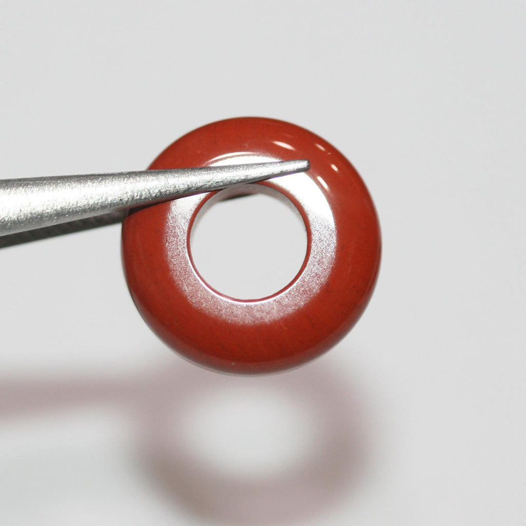 Aro liso de jaspe rojo de 14 mm (10 unidades)