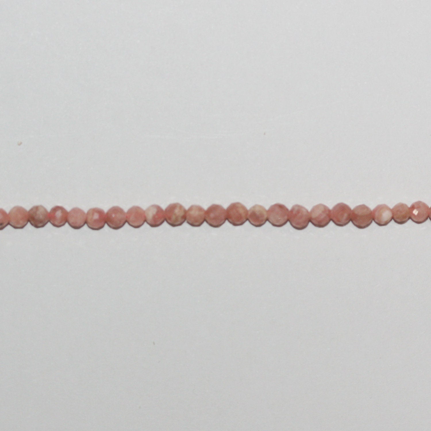 Perles rondes à facettes en rhodochrosite naturelle, 3 mm, 15 pouces (38 cm). Fil de 39 cm.
