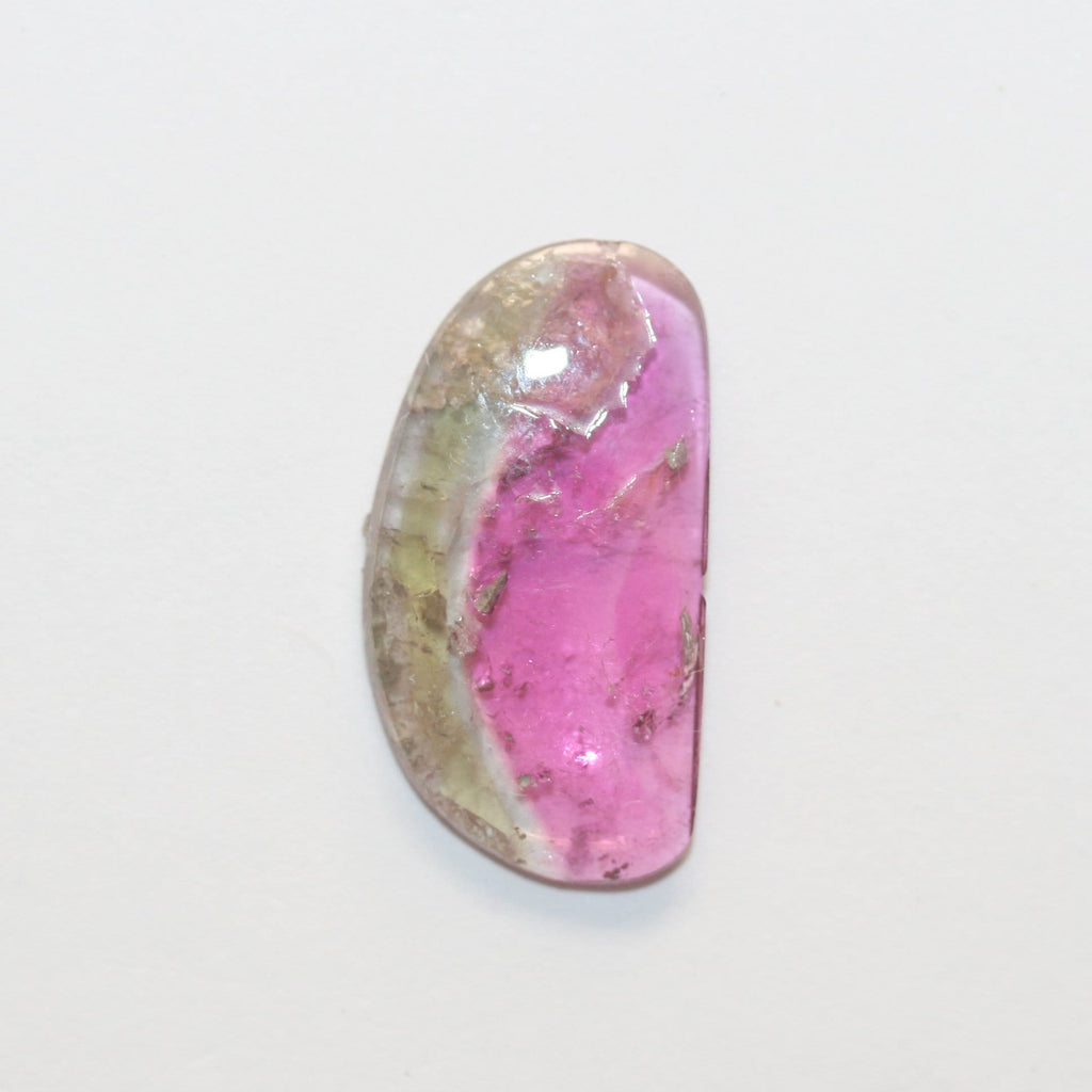 Watermelon Tourmaline Oval Flat Cabochon 18x9.5mm.(3.3ct.)