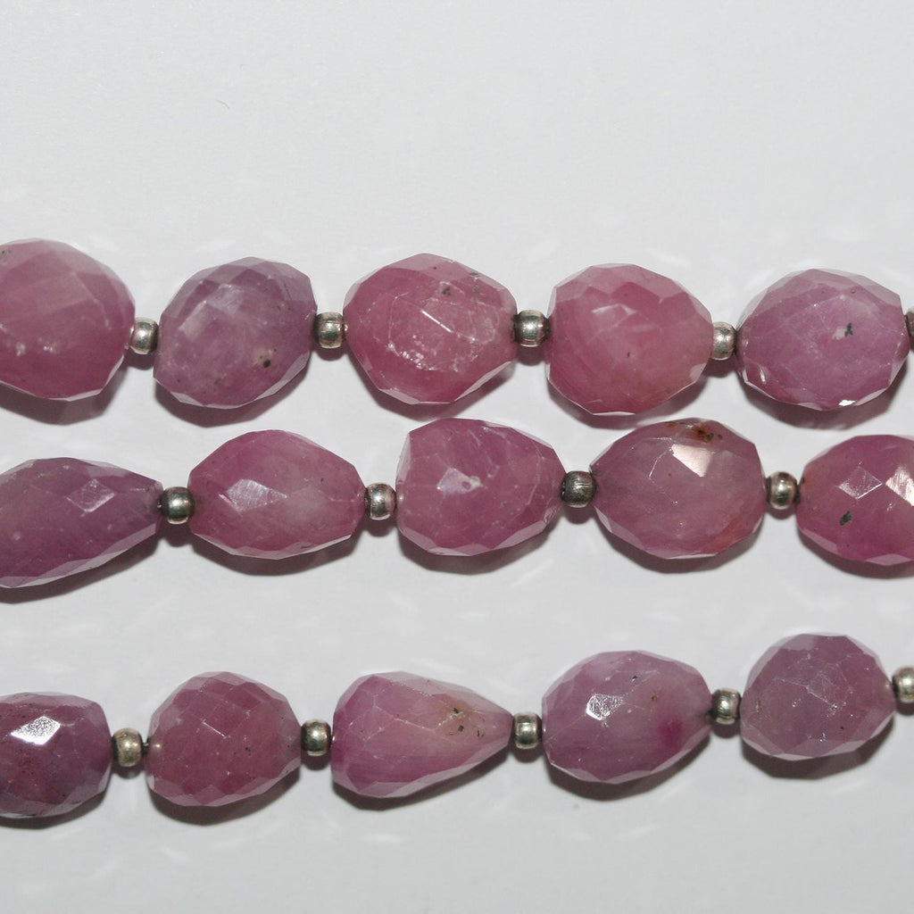 Cuentas facetadas de zafiro rosa de 8" (9-10 mm). Hilo de 21 cm aprox.