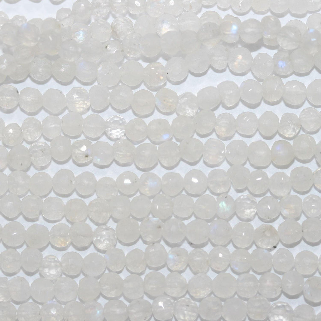 12" St Moonstone Faceted Round Beads 4mm.-Strand 33cm.-Item.9574