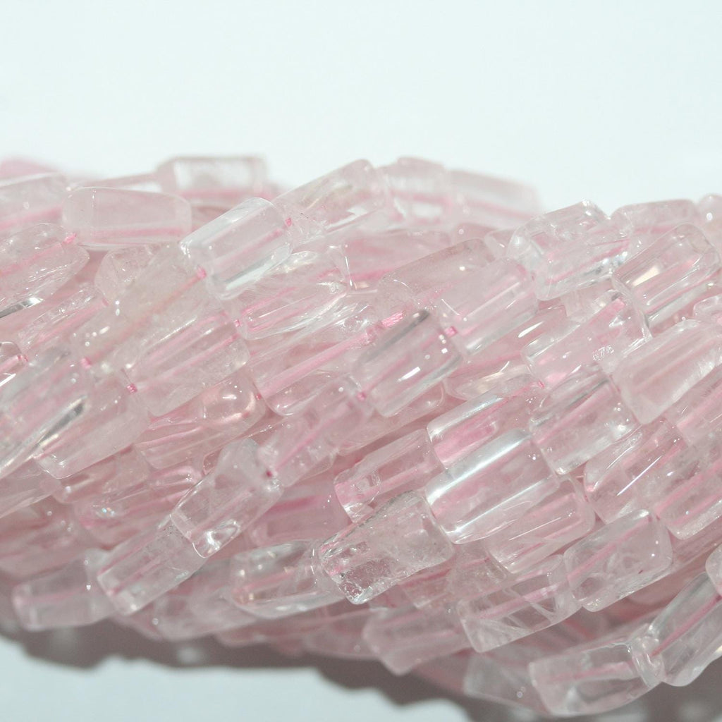 13" St Rose Quartz Smooth Prism Beads 9x5mm. Approx. -Strand 33cm- Item.14939