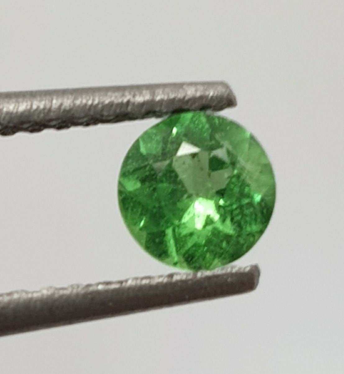 1 Pc Tsavorite Garnet Faceted Round 4.5mm.-(1Pc)  -Gemstone Parcels-Loose Stones Wholesale Price