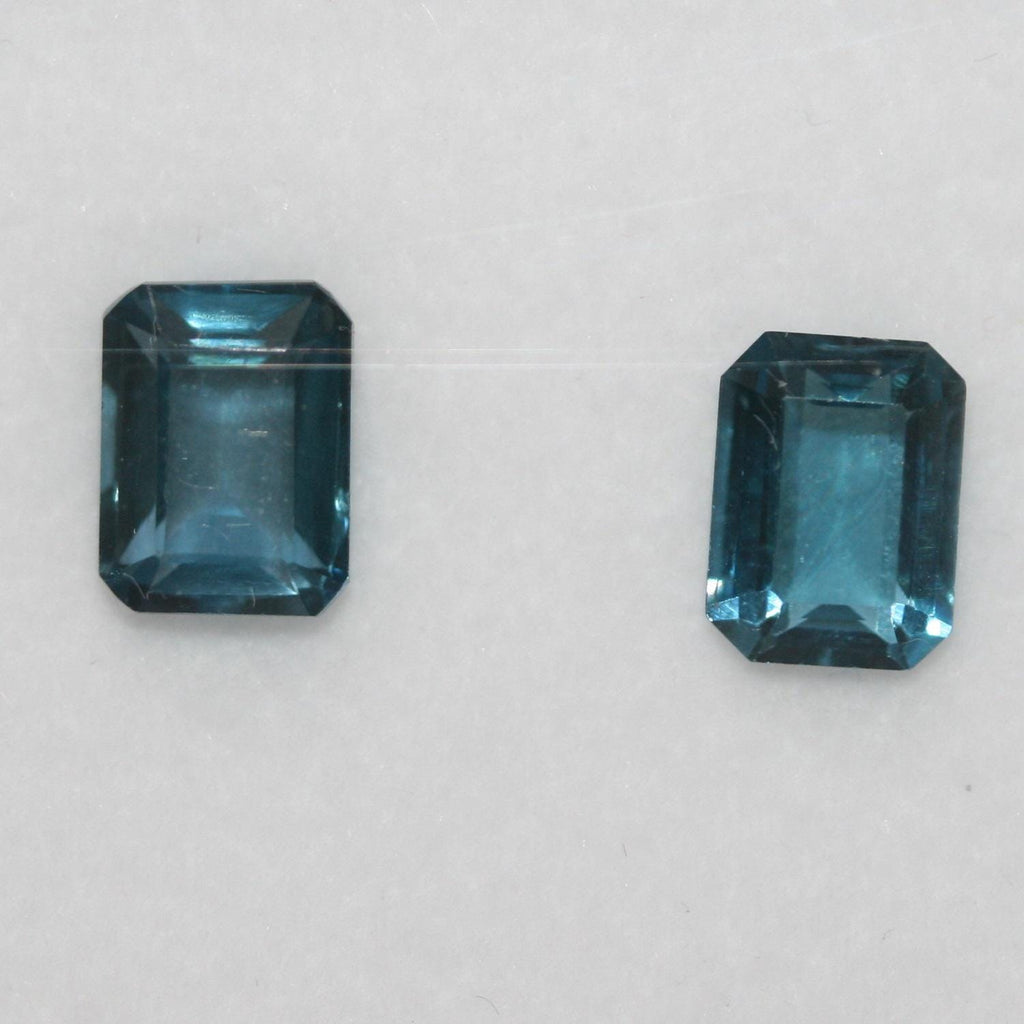 2 Pcs Lot of London Blue Topaz Faceted Octagon 8x6mm.(2Pcs)