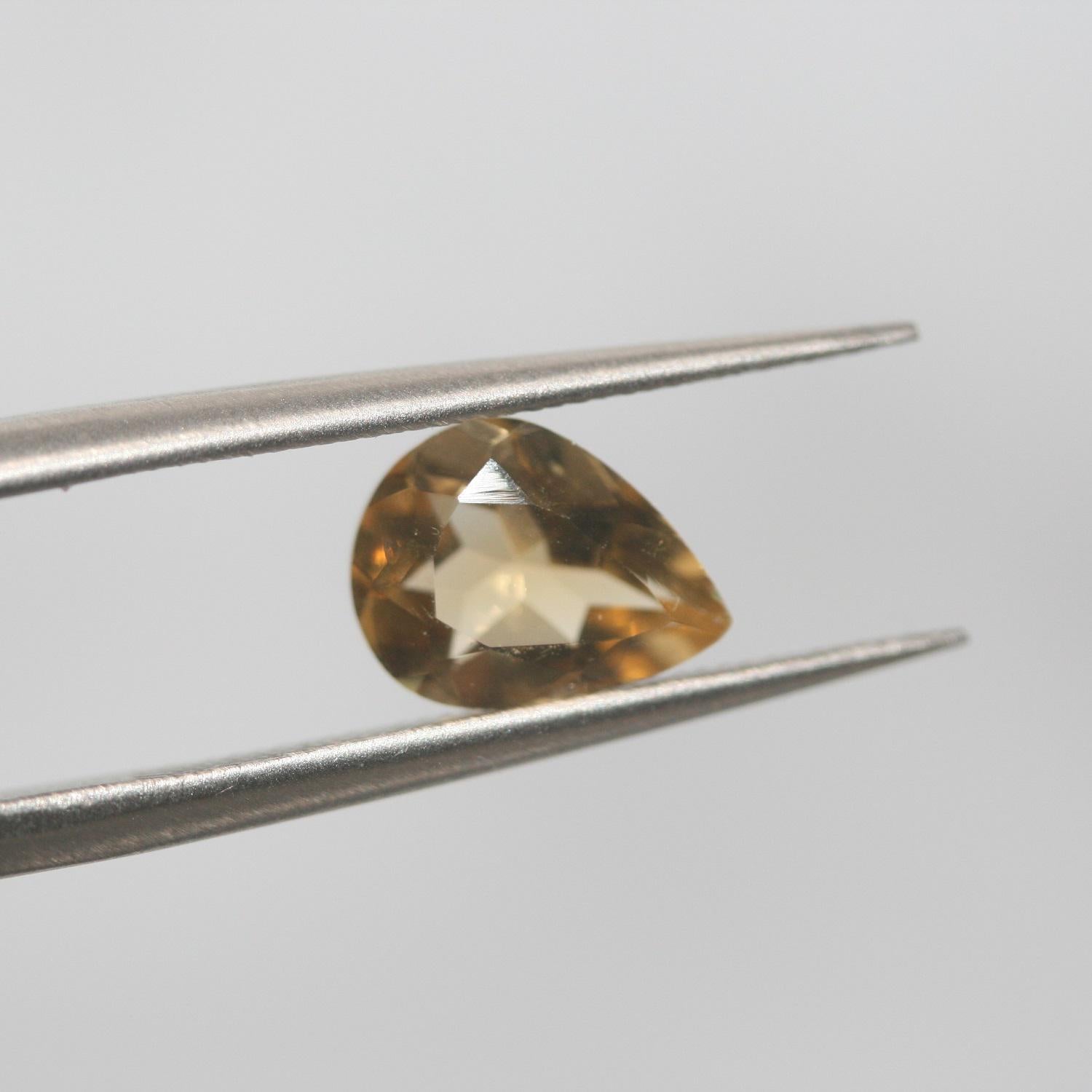 Lote de 4 piezas de citrino facetado gota 9x7 mm. (4 piezas).