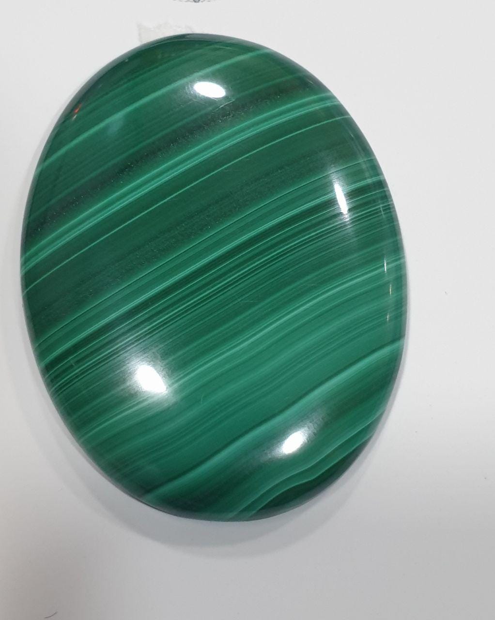 Cabochon ovale en malachite AAA (1 pièce, 30 x 40 mm) - Grande pierre cabochon