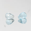 Lote de 2 piezas de topacio cielo con forma de gota facetada, broca media, 10 x 6 mm (2 piezas).