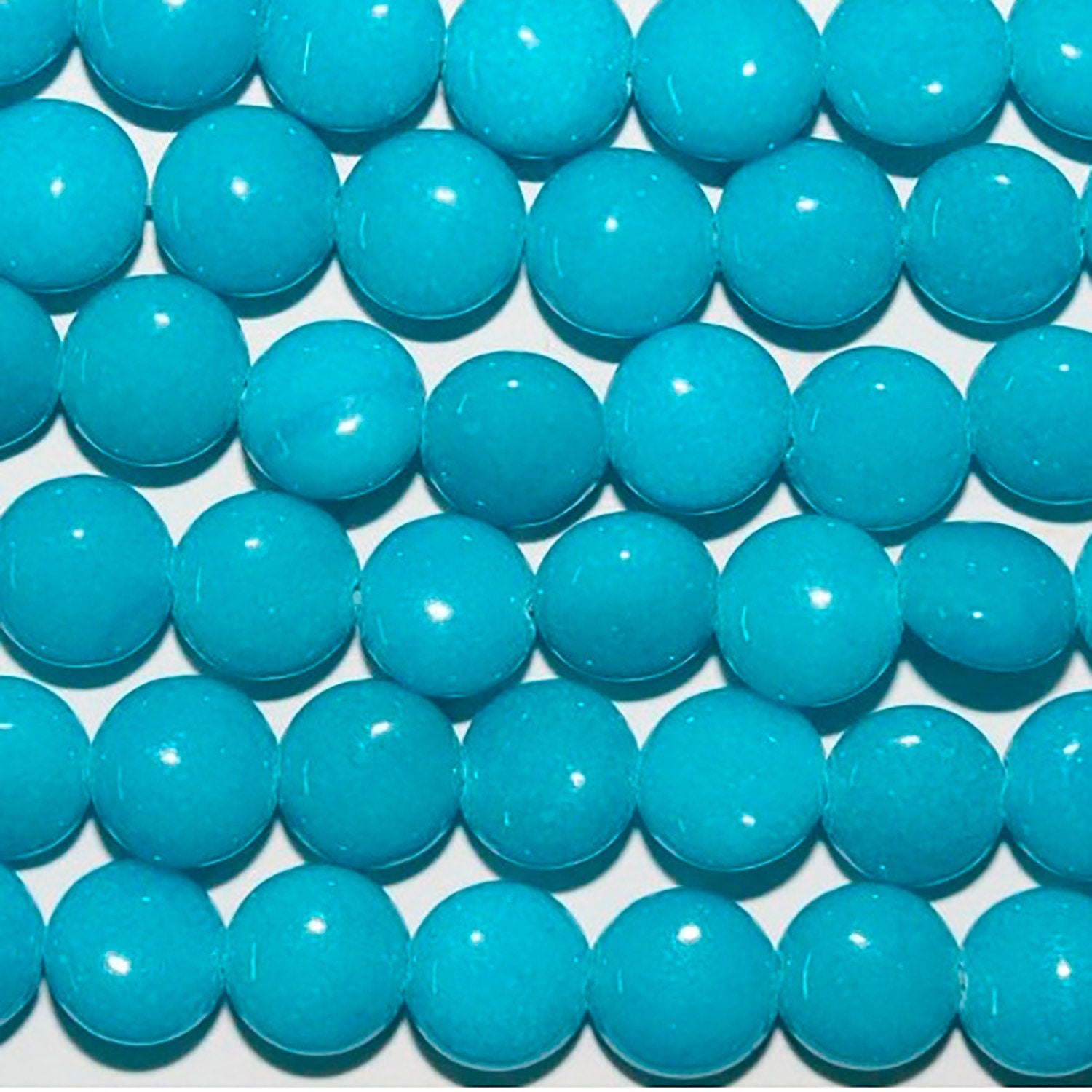 Cuentas lisas de jade azul de 16" (6 mm) - Hilo de 40 cm