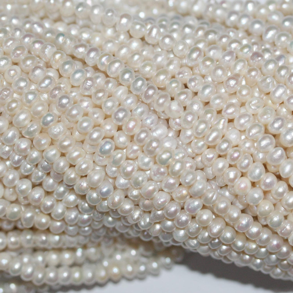 Perla Barroca de Agua Dulce de 14" (3,5-4 mm) - Hilo de 37 cm - Precios al por mayor de Perlas Naturales