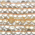 Perles rondes lisses de citrine 7-8 mm.- Fil 36 cm.