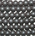 Cuentas redondas de hematita de 16" con acabado mate liso, 8 mm (tira de 40 cm)