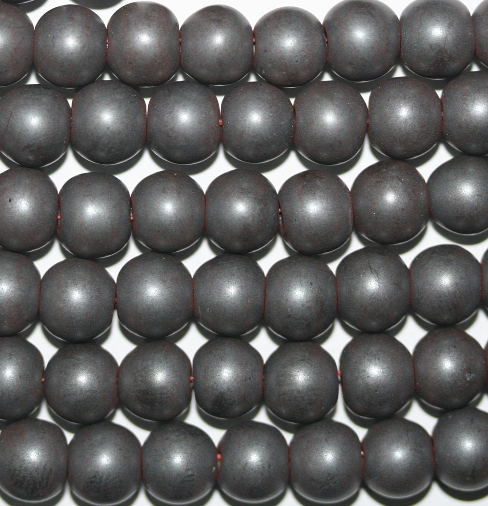 Cuentas redondas de hematita de 16" con acabado mate liso, 8 mm (tira de 40 cm)