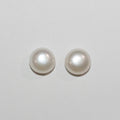 1 Pair High Cultured Button Pearl 10.5-11mm.-Approx.-Half Drill. Button Natural  Pearl-Price Per 1 Pair- Pearl Earring