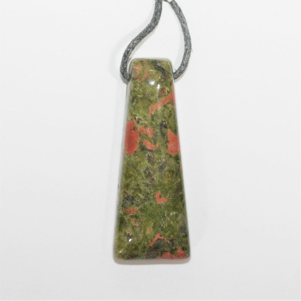 Colgante rectangular de unakita de 45 x 17 mm aprox. (Diferentes estilos y tamaños)