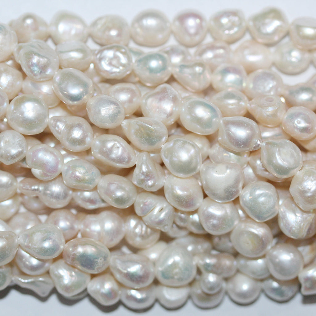 Perles baroques d'eau douce de 35,5 cm (14 pouces), 9-10 mm, rang de 37 cm (14 pouces) - Perles naturelles à prix de gros