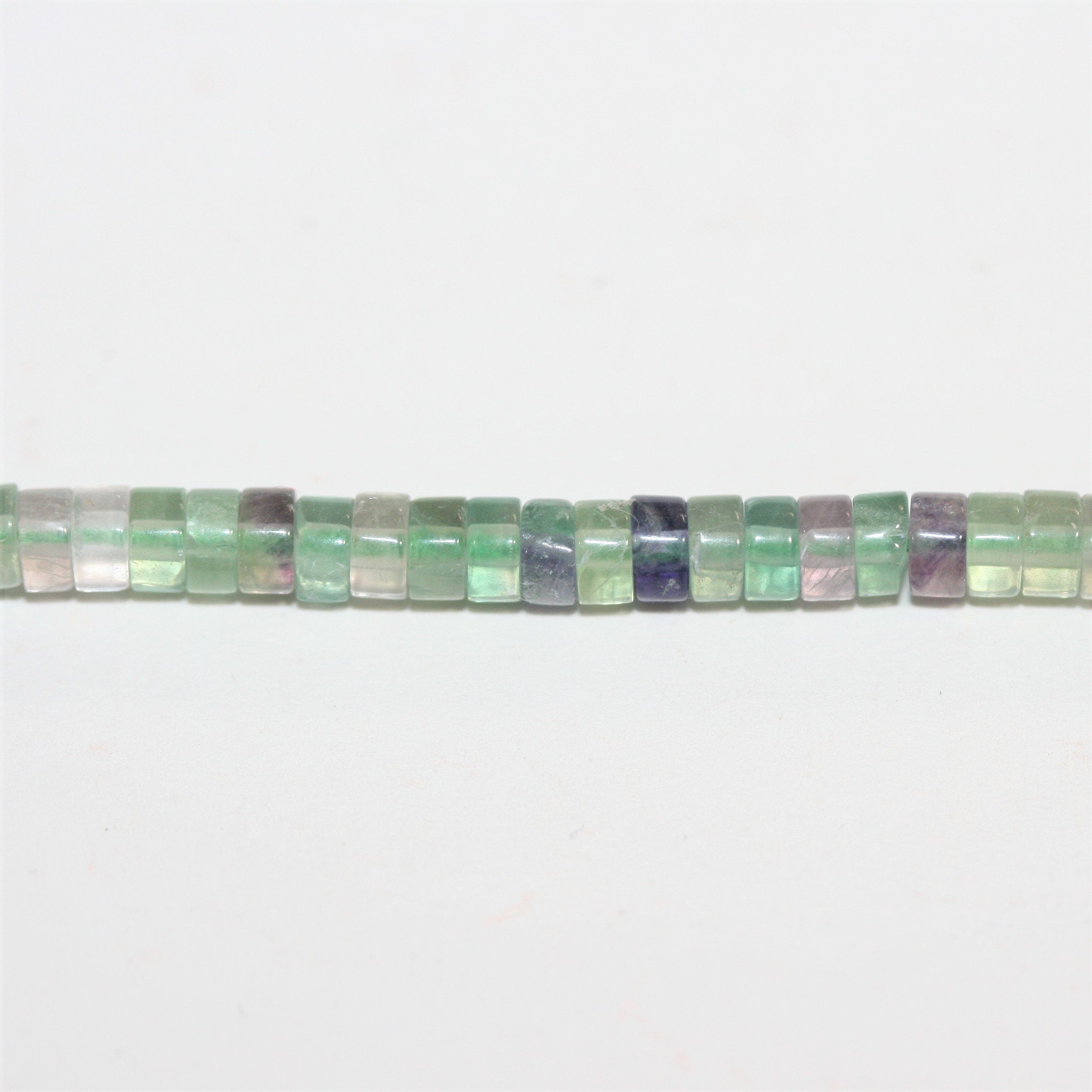 16" Cuentas de disco lisas de fluorita St 4x2 mm.- Hilo 40cm.