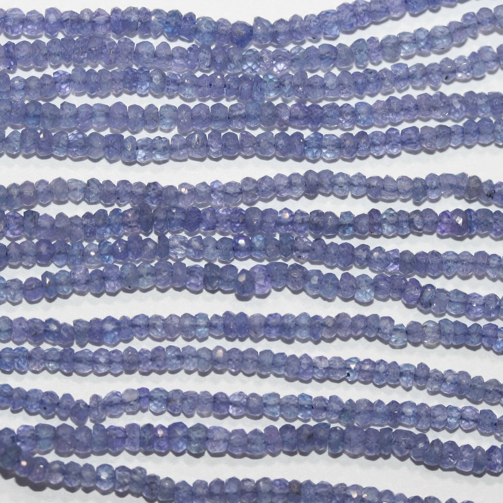 12" St Tanzanite Faceted Rondelle Beads 2.5x1.5mm.Aprox.-Strand 33cm