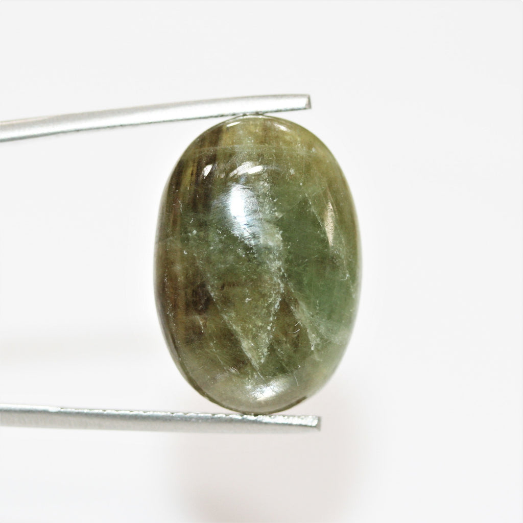 Green Sapphire Oval Cabochon 22x15.3mm. (24.3ct.) - Wholesale Gemstones- Natural Stones For Jewelry