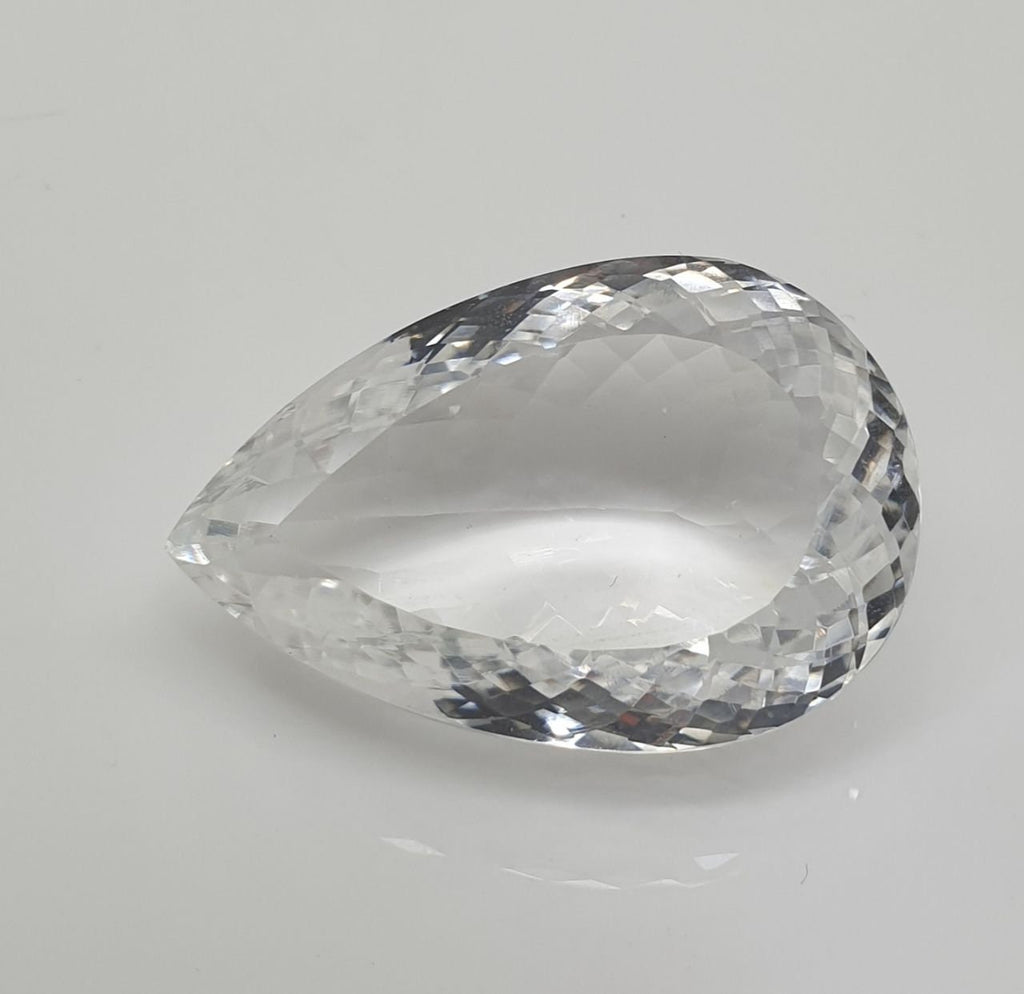 105.2ct  Huge AAA  Natural Rock Crystal Quartz Faceted Pear Drop  37.7x25.9x20.4mm - Natural Quartz- Natural Gemstone