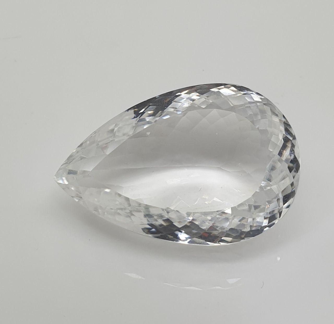 105.2ct  Huge AAA  Natural Rock Crystal Quartz Faceted Pear Drop  37.7x25.9x20.4mm - Natural Quartz- Natural Gemstone