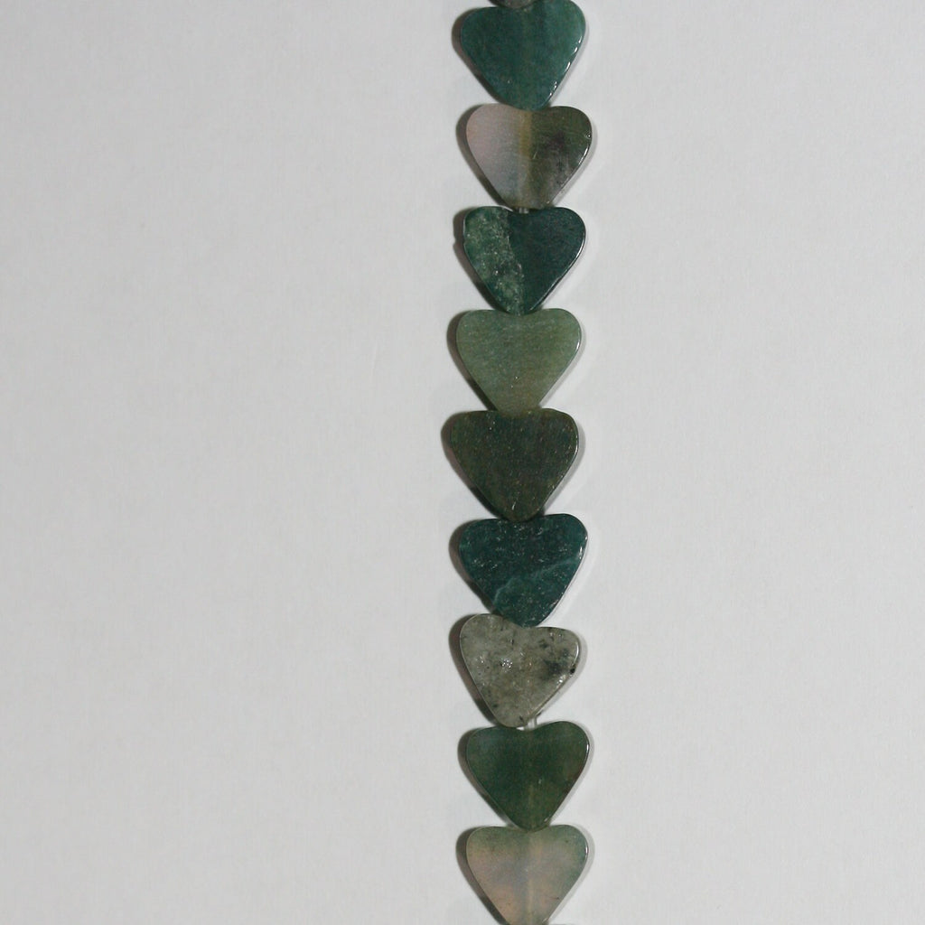 Perles plates lisses en agate indienne St en forme de cœur, 15 pouces (6-7 mm). Longueur du fil : 39 cm.