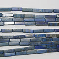 Perles prismatiques lisses en lapis-lazuli de 15 pouces, 13 x 4 mm. - Brin de 39 cm.